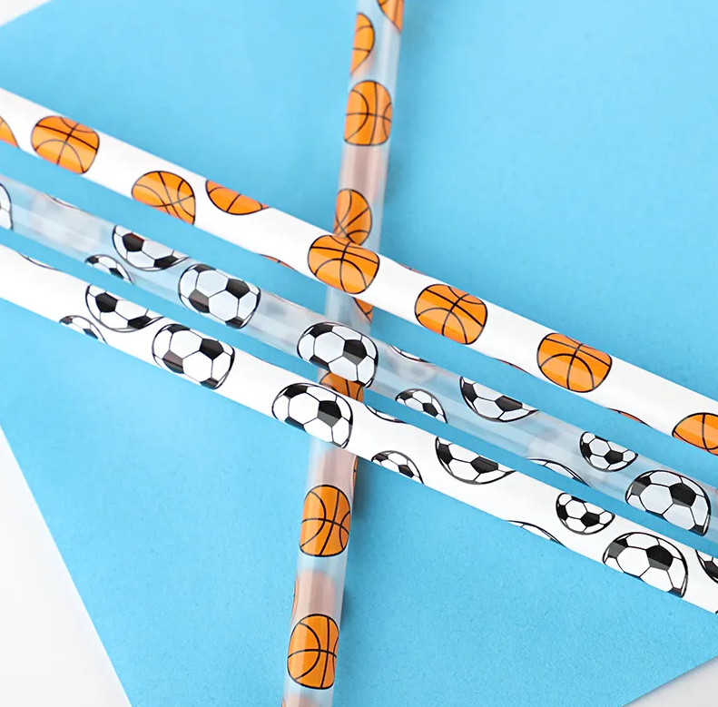 Sports Theme Straws