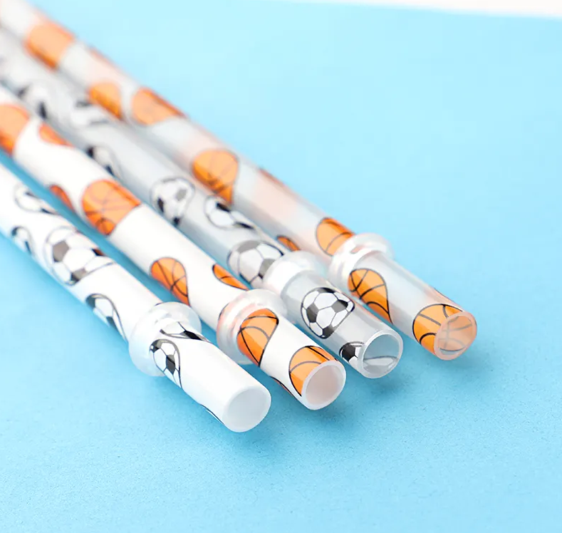 Sports Theme Straws