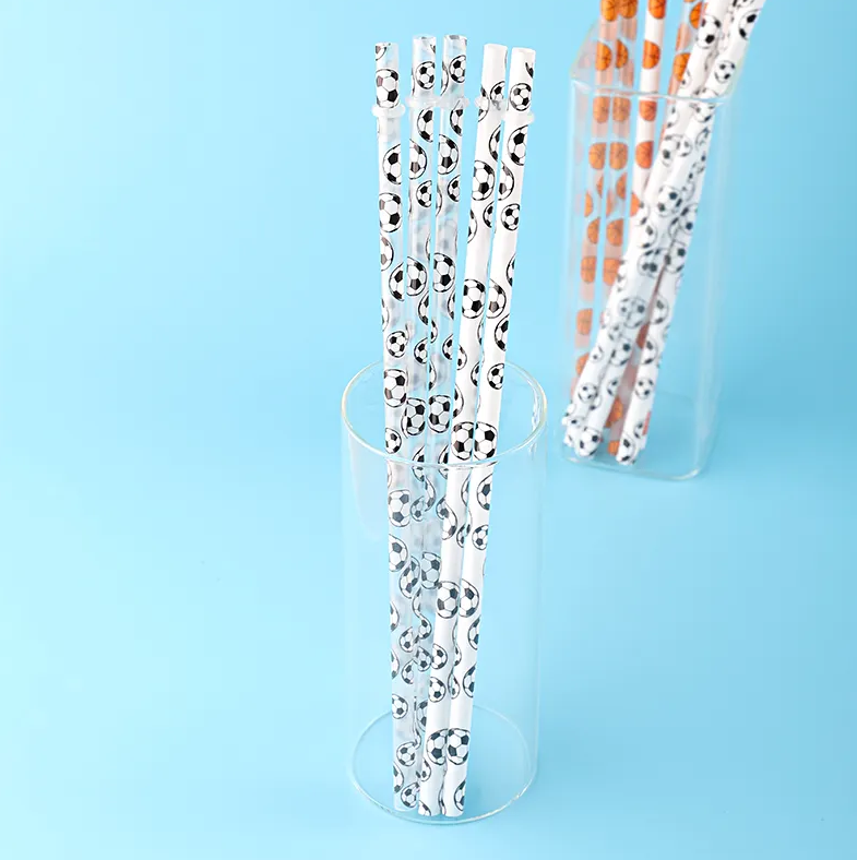 Sports Theme Straws