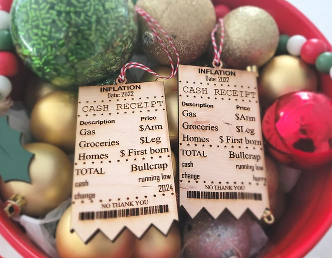 Inflation Receipt MDF Ornament for Sublimation