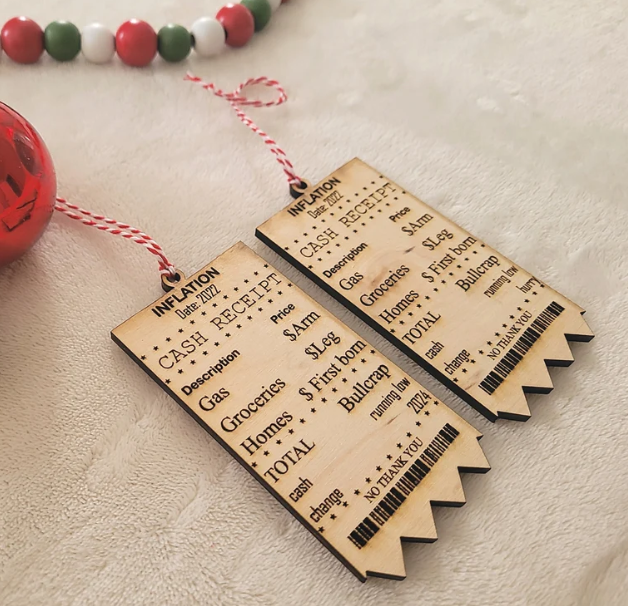 Inflation Receipt MDF Ornament for Sublimation