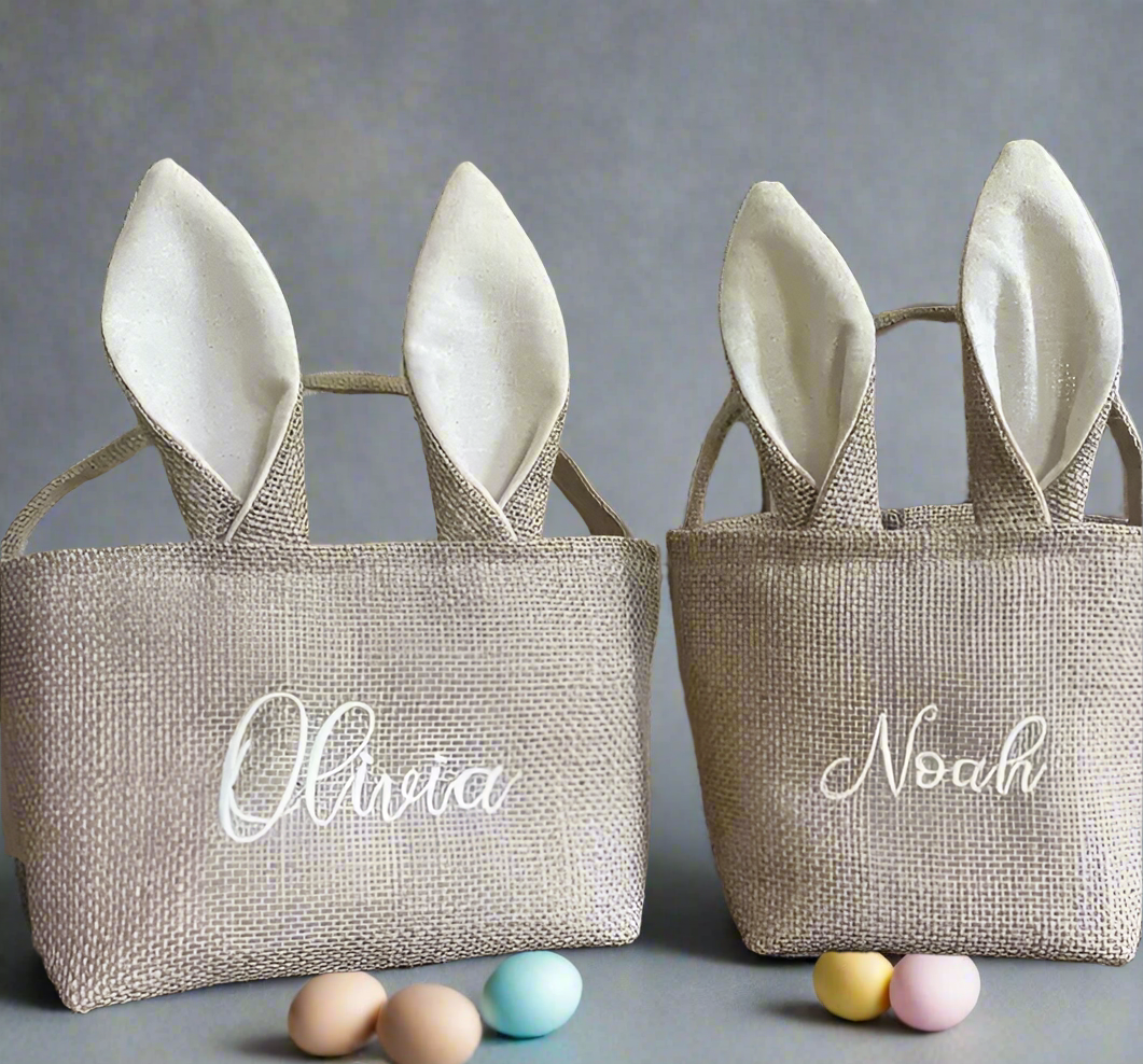 Linen Burlap Easter Basket