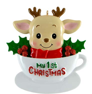 My First Christmas Reindeer Polyresin Ornament - PRE-ORDER ETA Mid-Late Oct