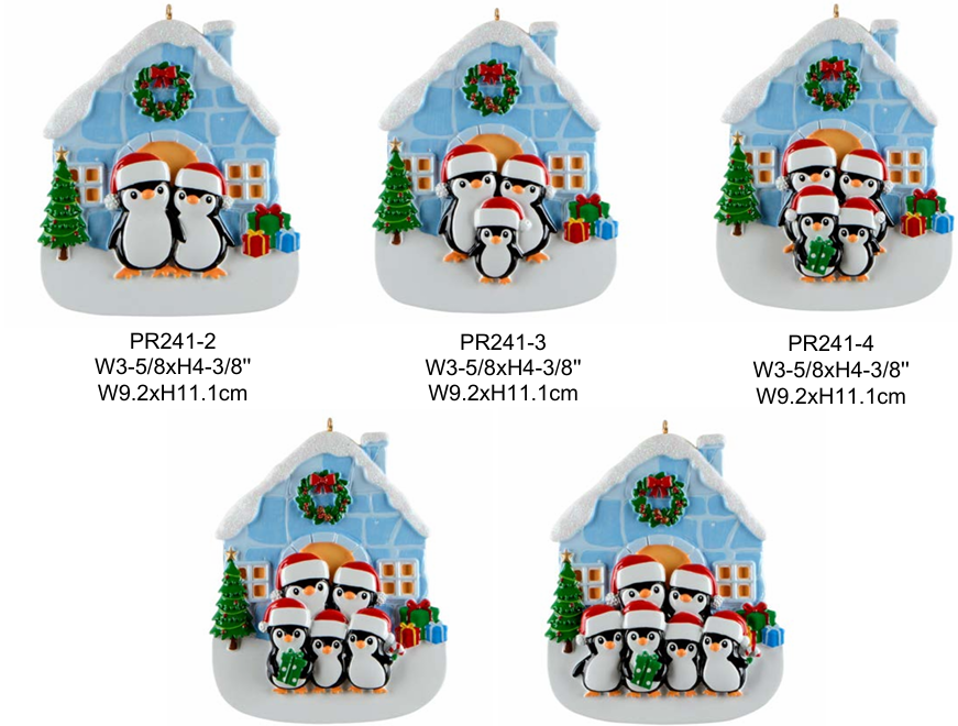 Igloo Penguin Family Family Polyresin Ornament - PRE-ORDER ETA Mid-Late Oct