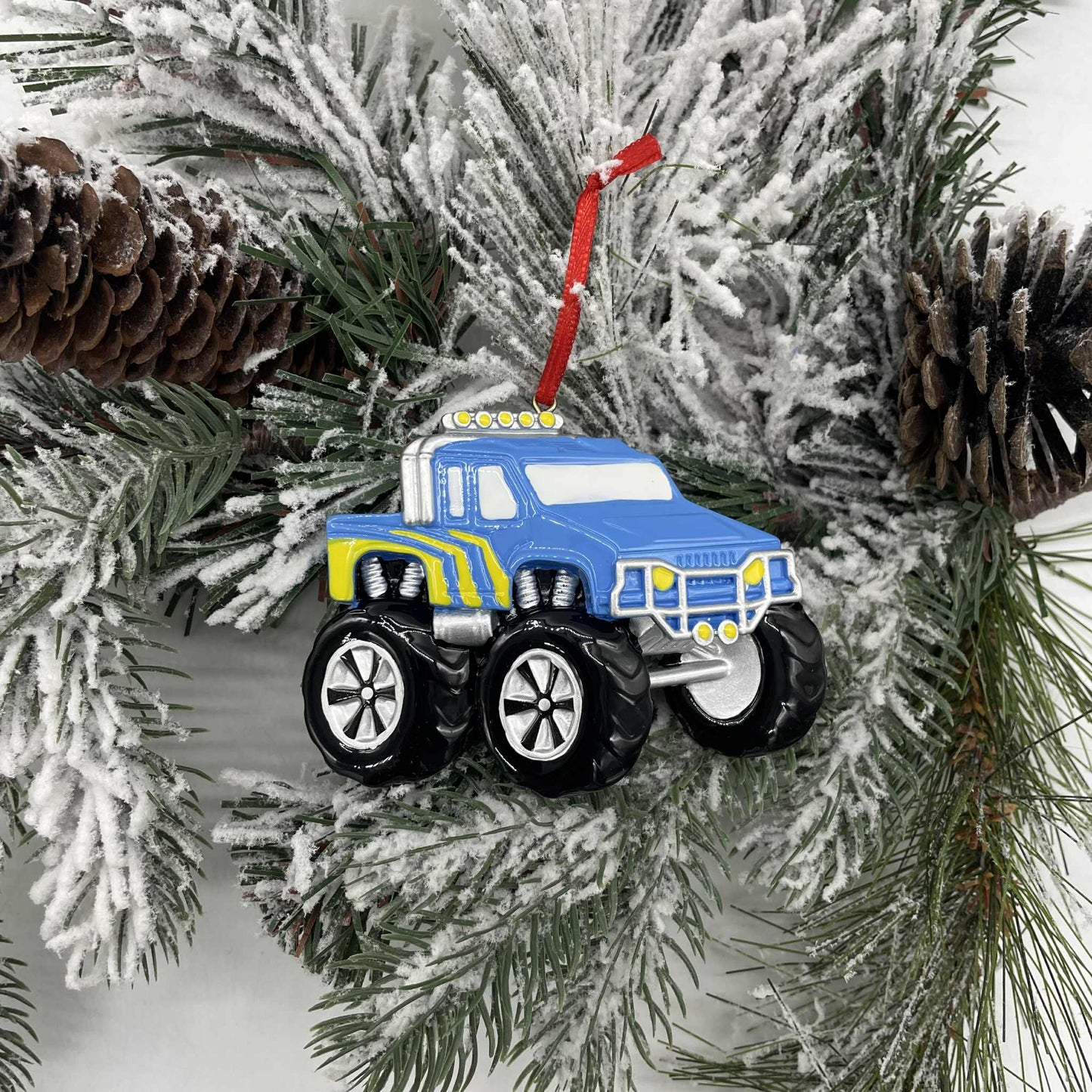 Blue Monster Truck - Polyresin Christmas Ornaments