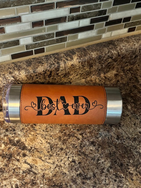 Leather Wrapped Engravable 20oz Skinny