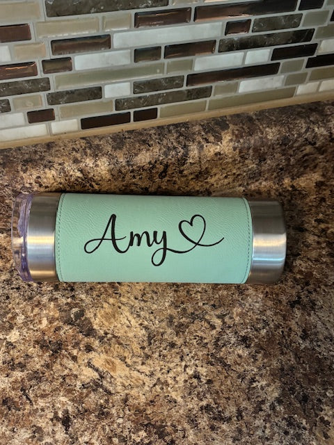 Leather Wrapped Engravable 20oz Skinny