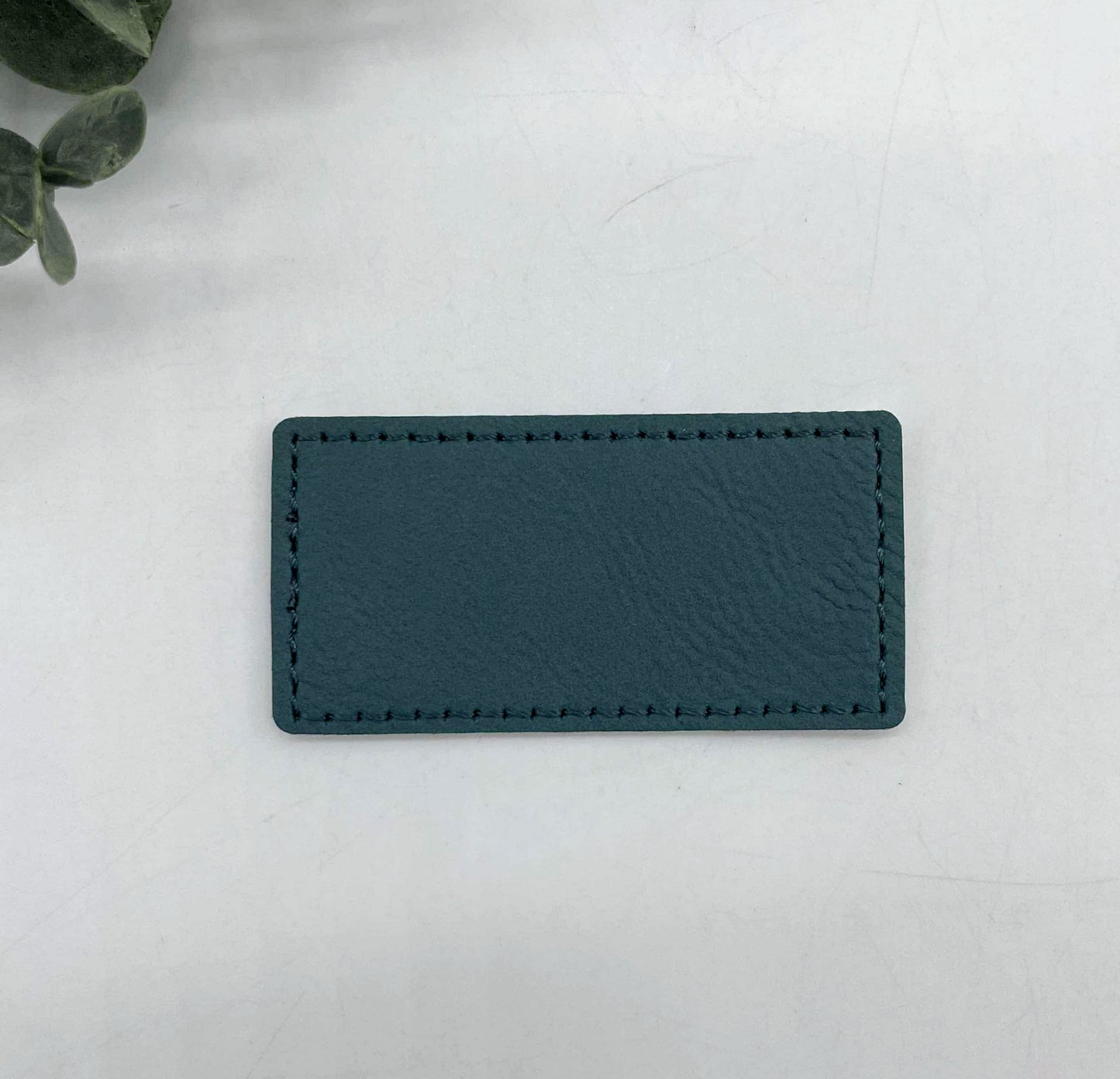 Stitched Leatherette Rectangle 2.5x1.25" Hat Patch for Engraving - 10 Colours!