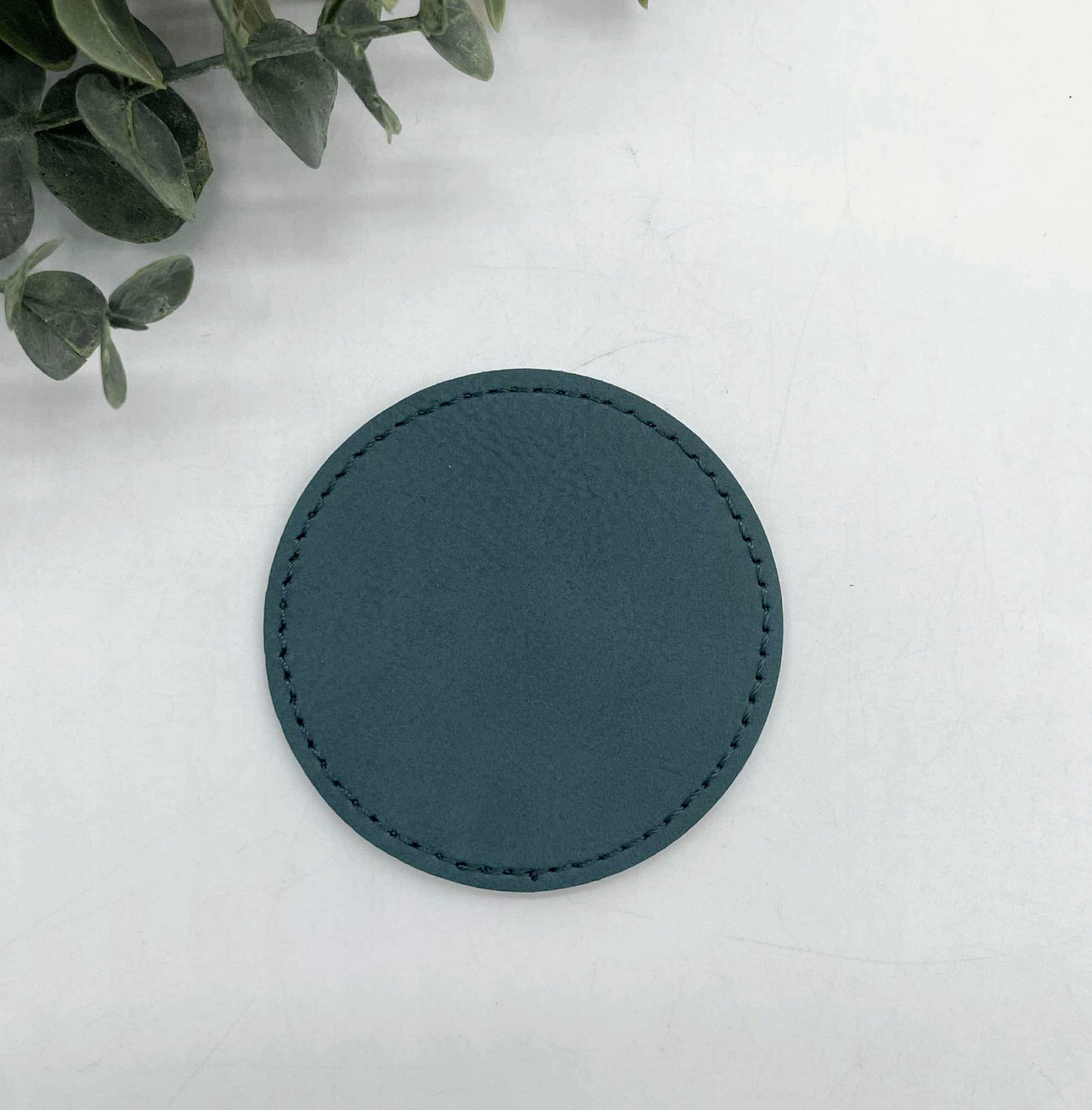 Stitched Leatherette Round Hat Patch for Engraving - 10 Colours!