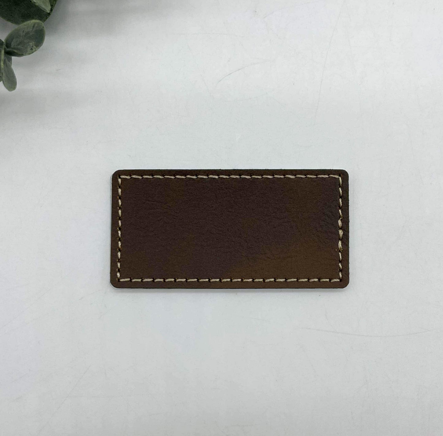Stitched Leatherette Rectangle 2.5x1.25" Hat Patch for Engraving - 10 Colours!