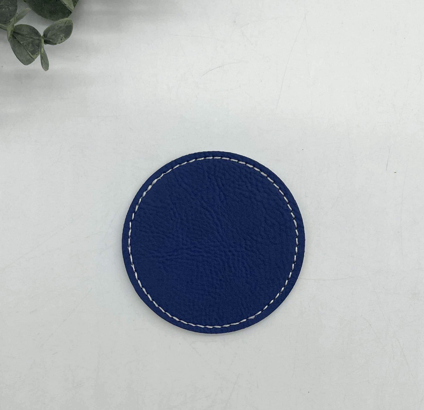 Stitched Leatherette Round Hat Patch for Engraving - 10 Colours!