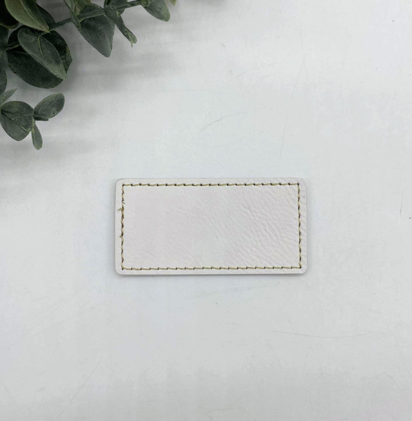 Stitched Leatherette Rectangle 2.5x1.25" Hat Patch for Engraving - 10 Colours!