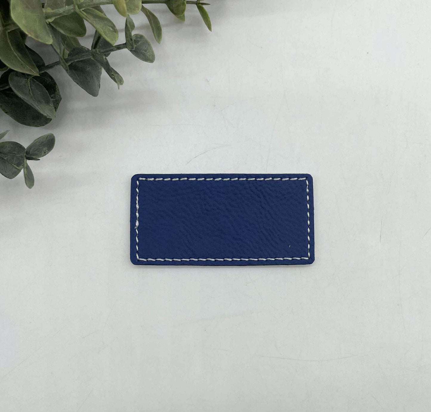 Stitched Leatherette Rectangle 2.5x1.25" Hat Patch for Engraving - 10 Colours!