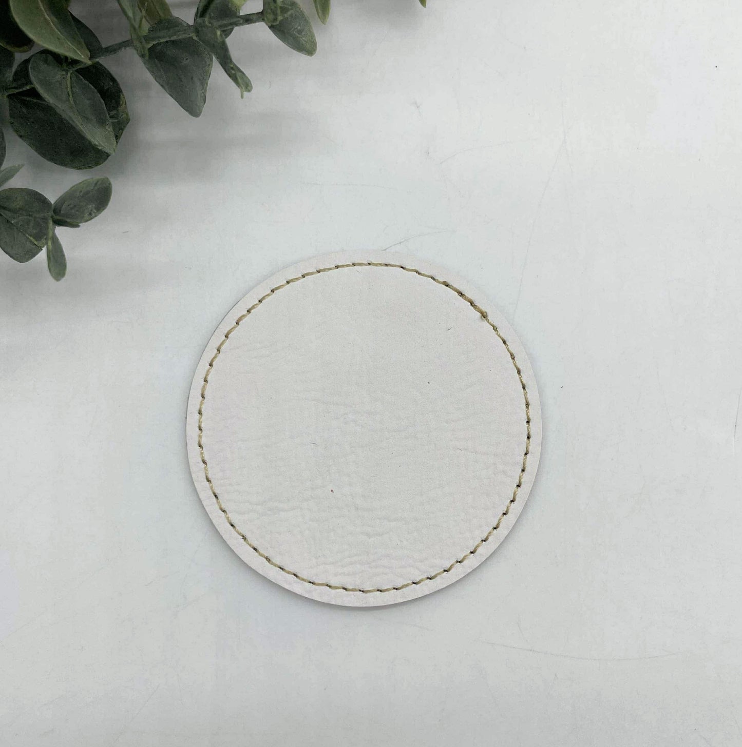 Stitched Leatherette Round Hat Patch for Engraving - 10 Colours!