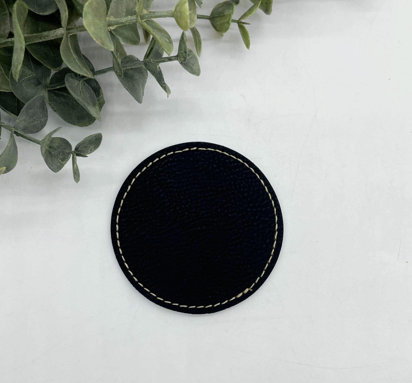 Stitched Leatherette Round Hat Patch for Engraving - 10 Colours!