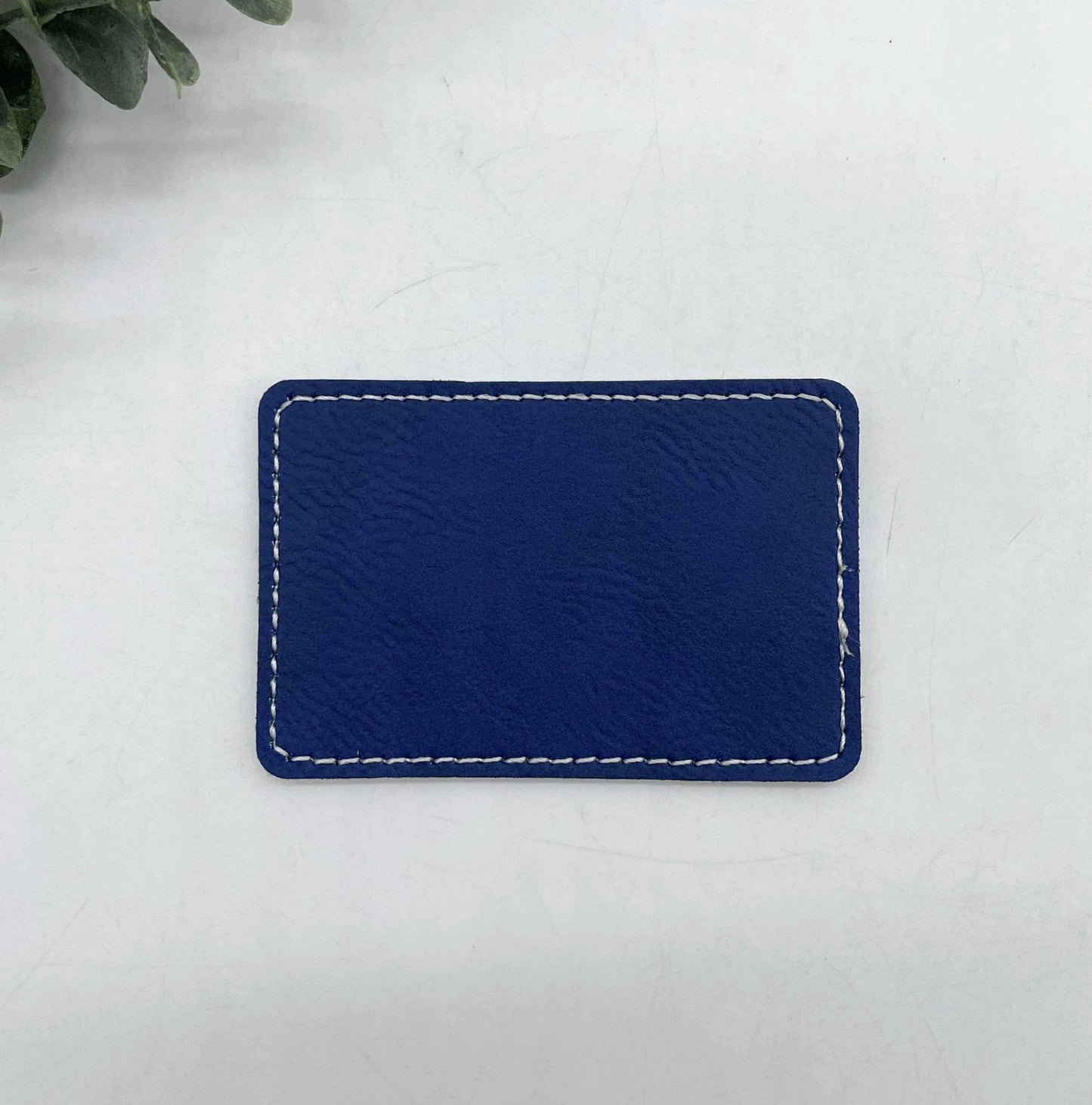 Stitched Leatherette Rectangle 3x2" Hat Patch for Engraving - 10 Colours