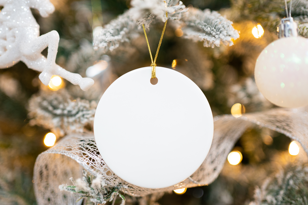Round Ceramic Ornament for Sublimation