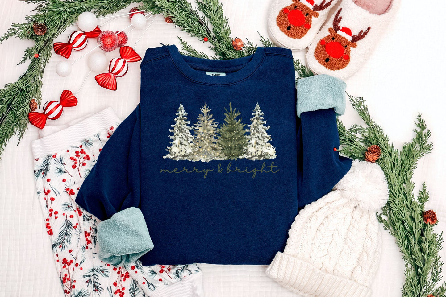 Merry & Bright Trees DTF Transfer - 1369