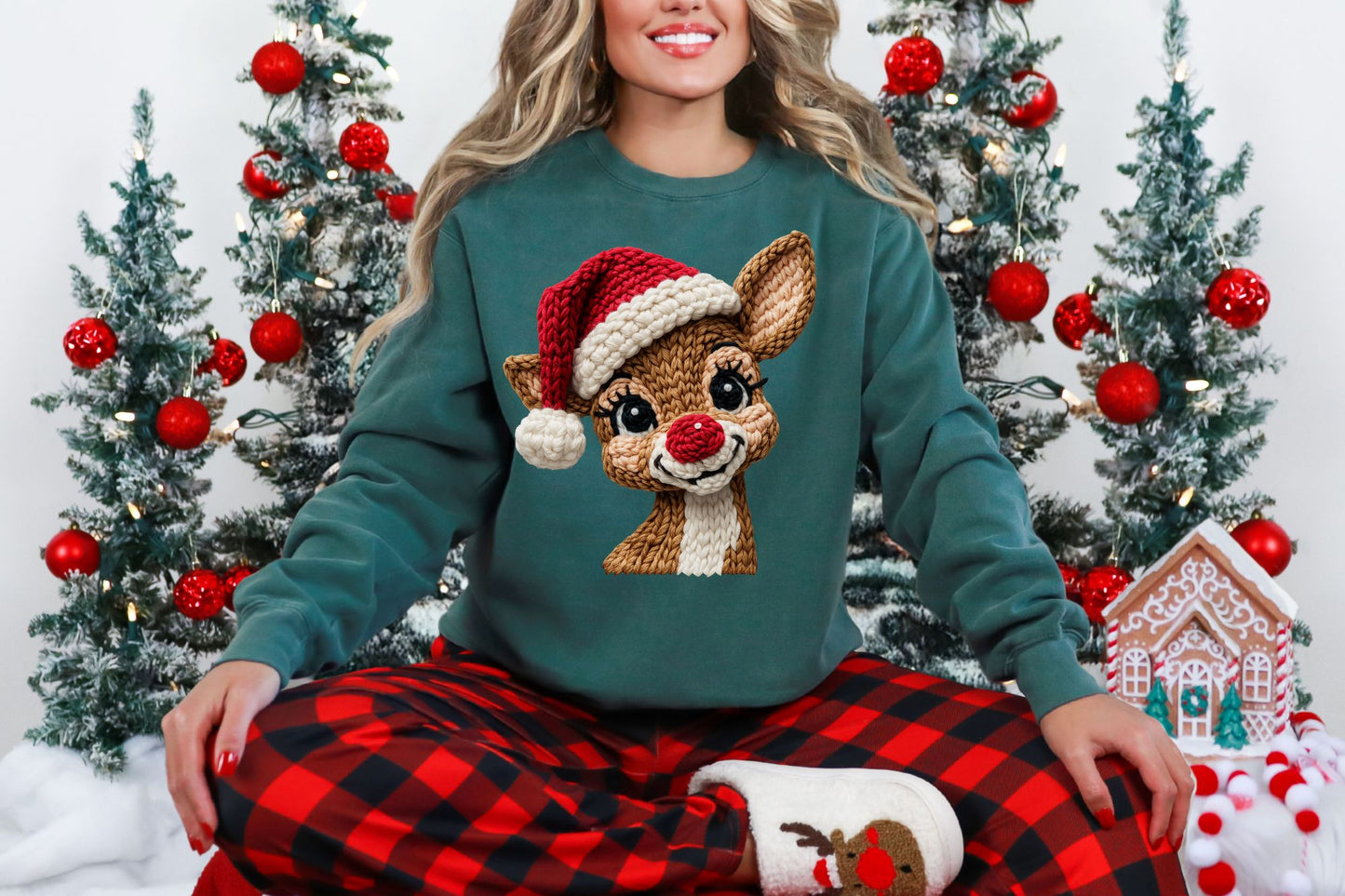 Knit Reindeer DTF Transfer - 1302