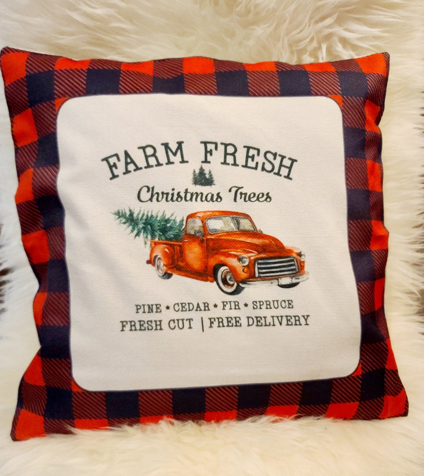 Plaid Border Throw Pillow Covers
