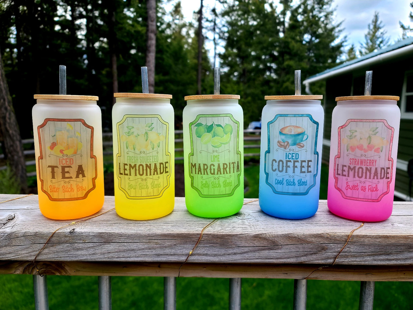 Frosted Ombre 16oz Glass Can for Sublimation