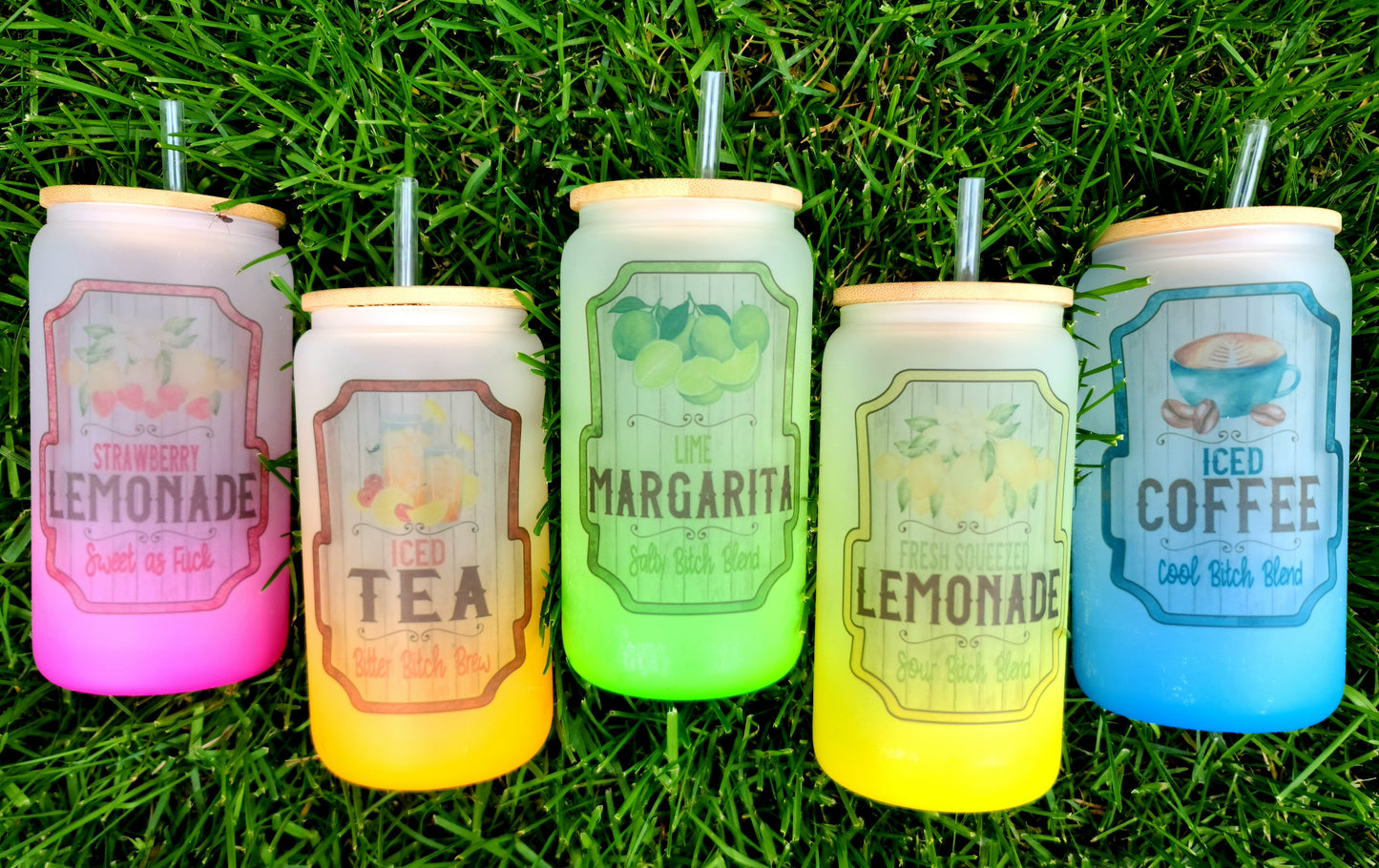 Frosted Ombre 16oz Glass Can for Sublimation