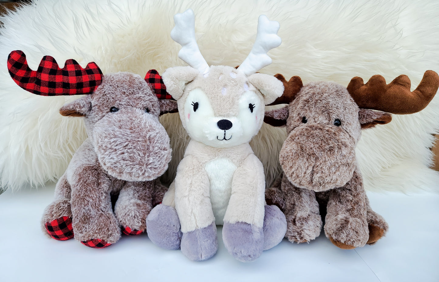 Christmas Moose BROWN Antlers Plush