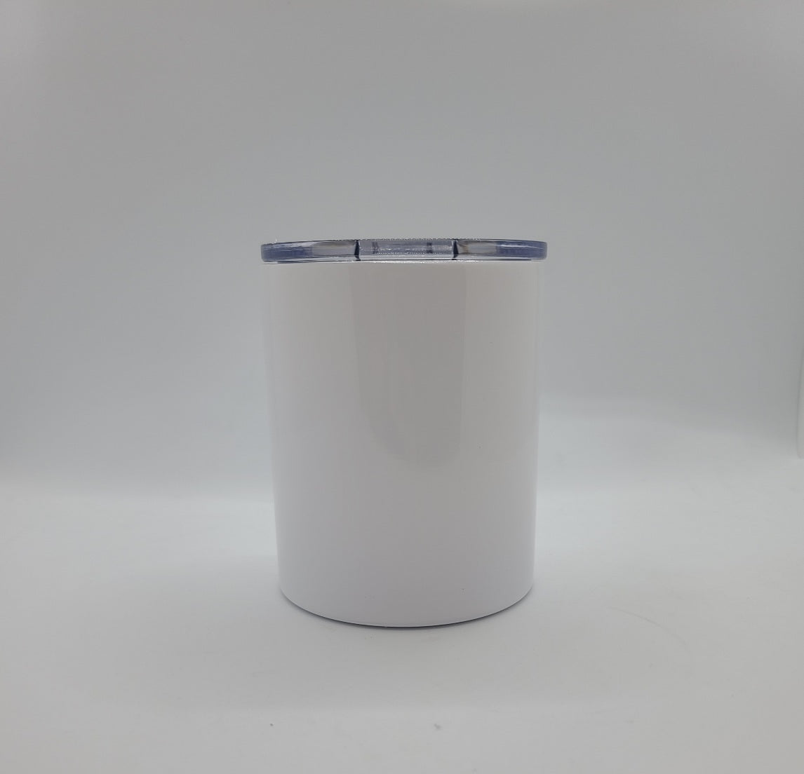 10oz White and Steel Sublimation Lowball Cup - In Stock