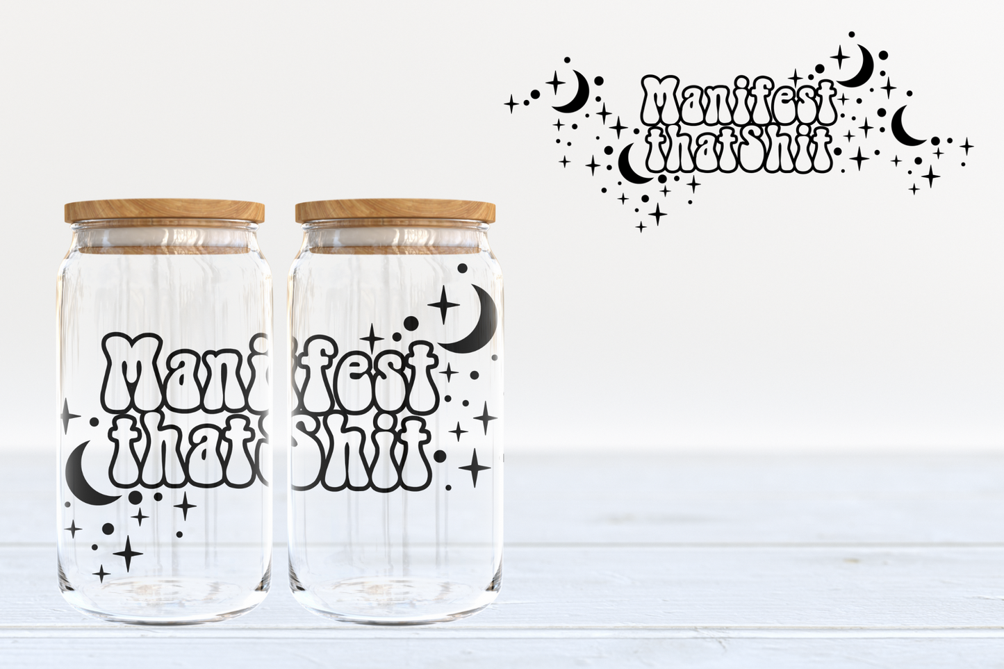 Manifest That Shit UV DTF 16oz Cup Wrap #60 - IN STOCK