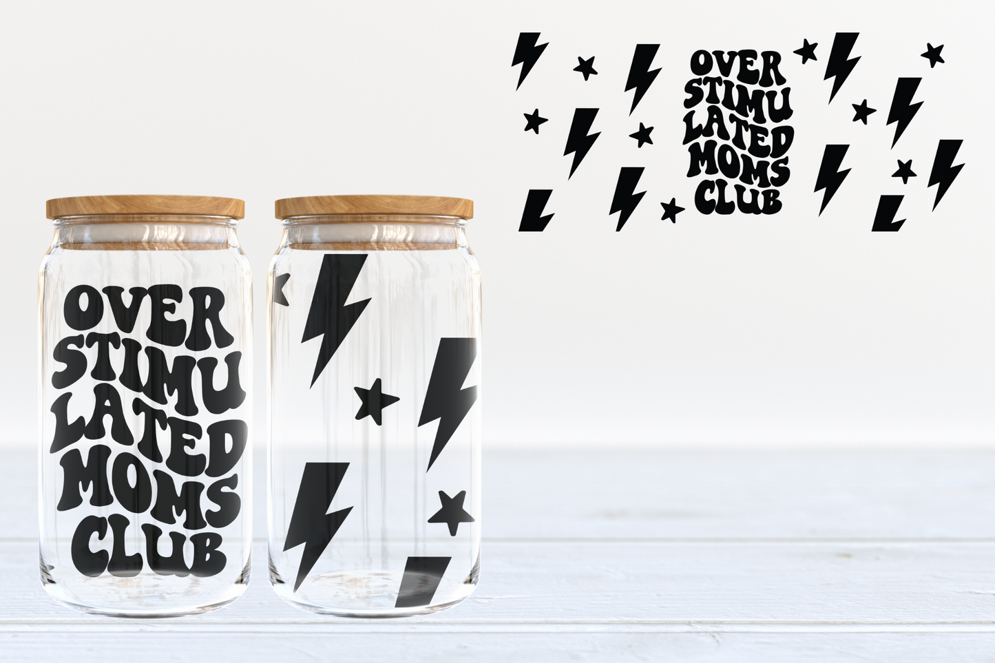 Overstimulated Moms Club UV DTF 16oz Cup Wrap #41 - IN STOCK