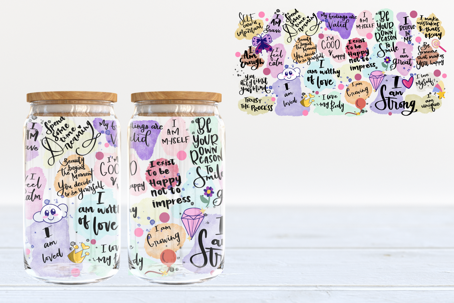 Self Love UV DTF 16oz Cup Wrap #94 - IN STOCK