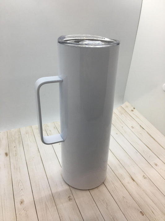 20oz Handle "Skinny" Straight Sublimation Tumbler