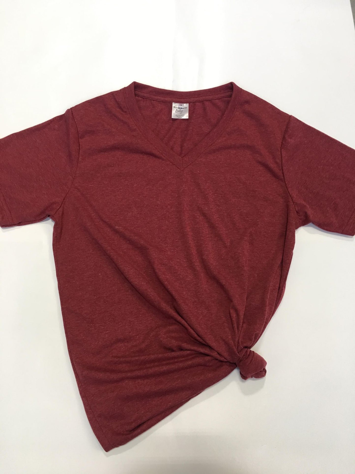 V-Neck Adult Tee Heathered Colours - 80/20 Poly Cotton Blend - DISCONTINUED