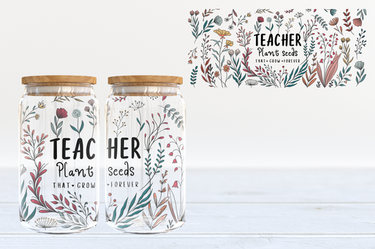 Teacher UV DTF 16oz Cup Wrap #1 -  IN STOCK