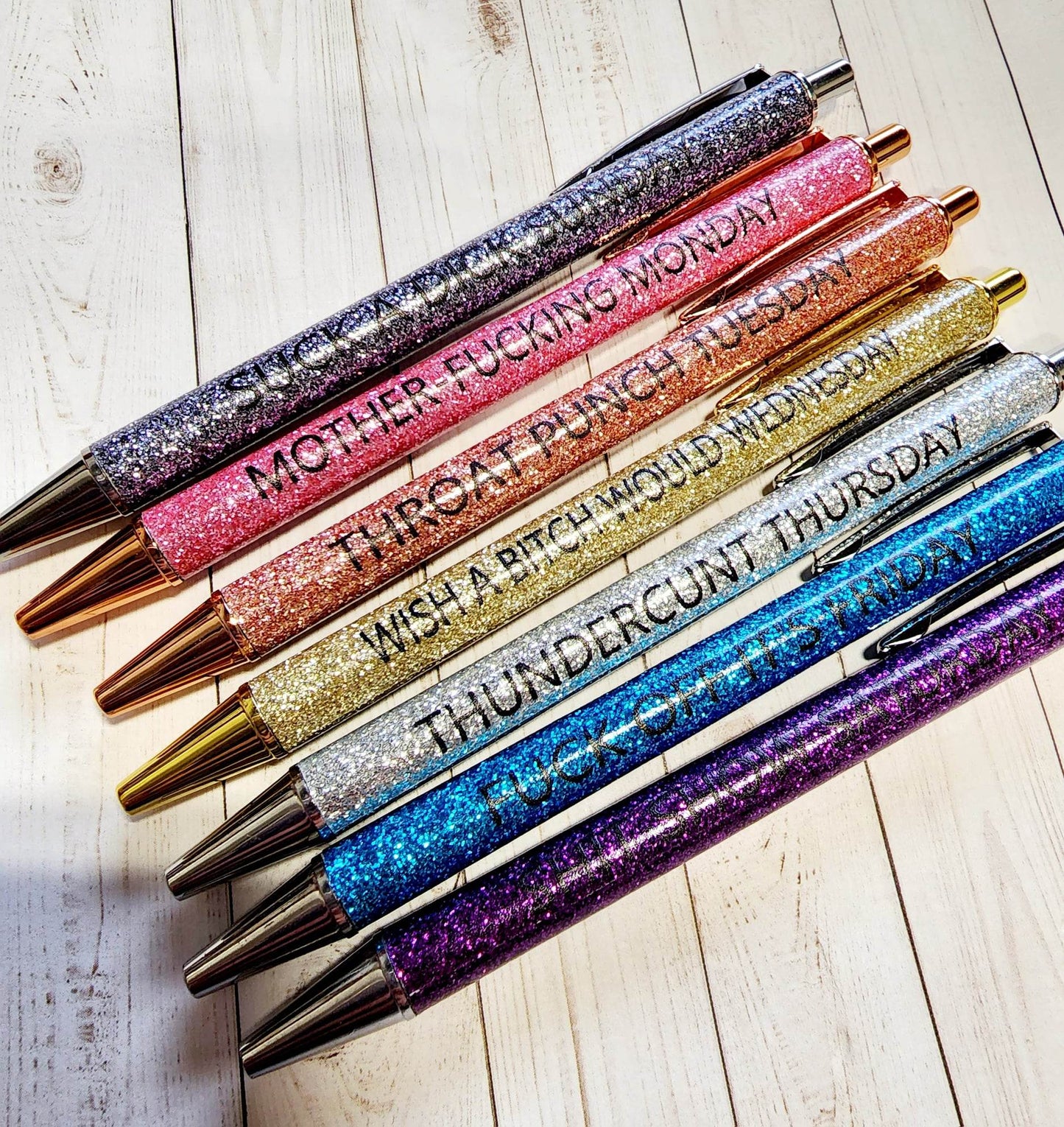 Vulgar Glitter Weekday Pens - Pack of 7