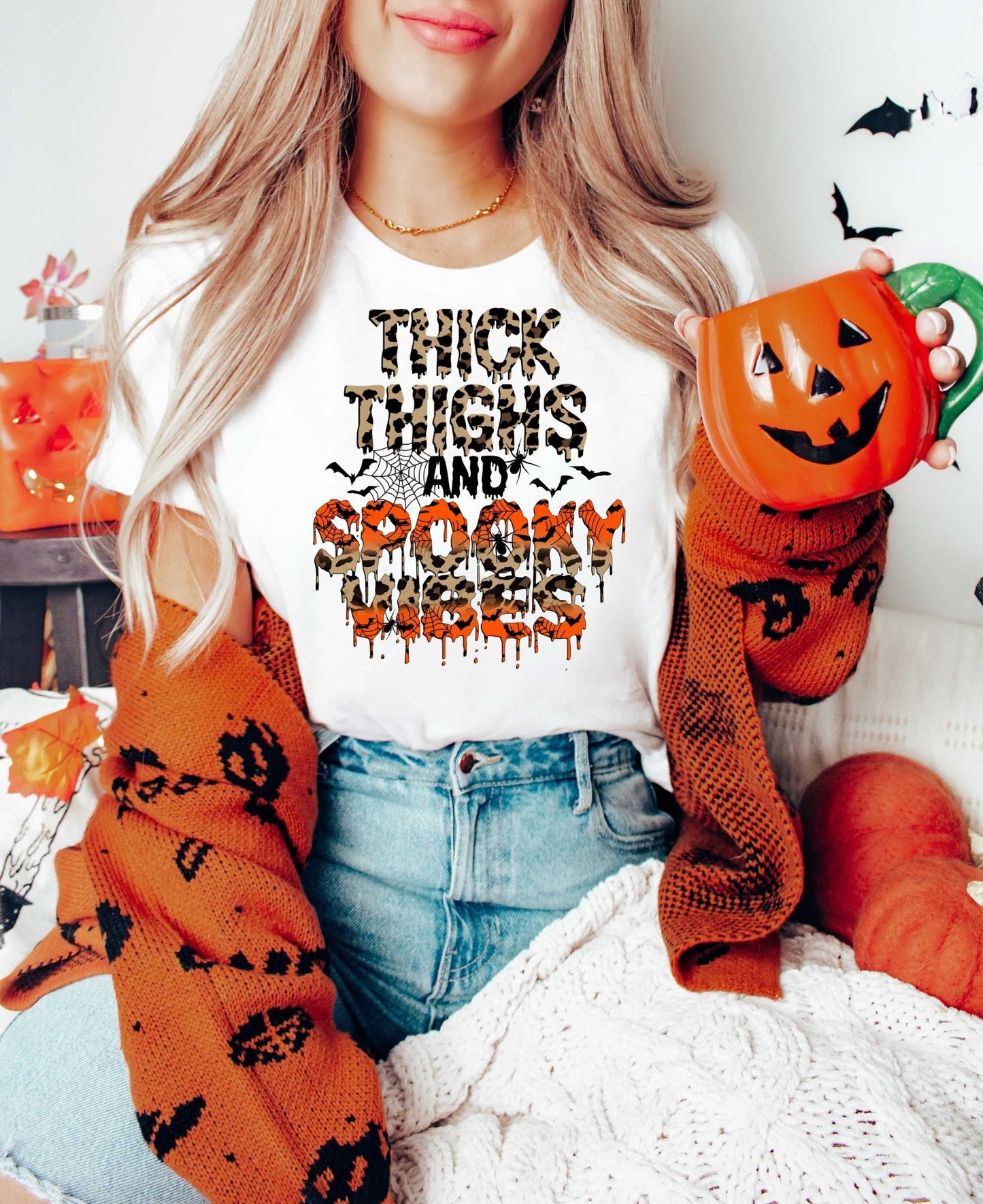 Thick Thighs & Spooky Vibes DTF Transfer - 192