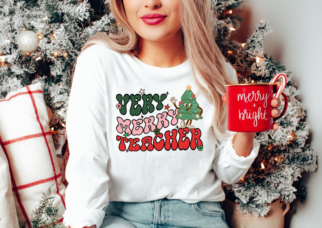 Very Merry Teacher DTF Transfer - 512