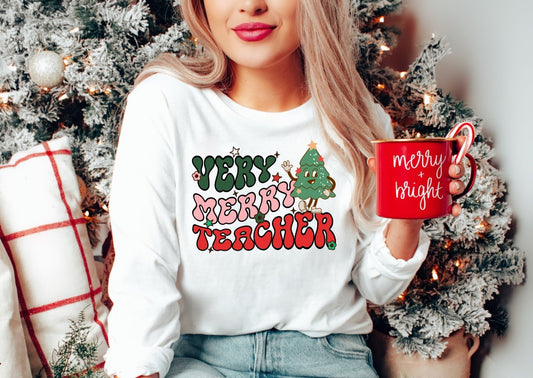 Very Merry Teacher DTF Transfer - 512