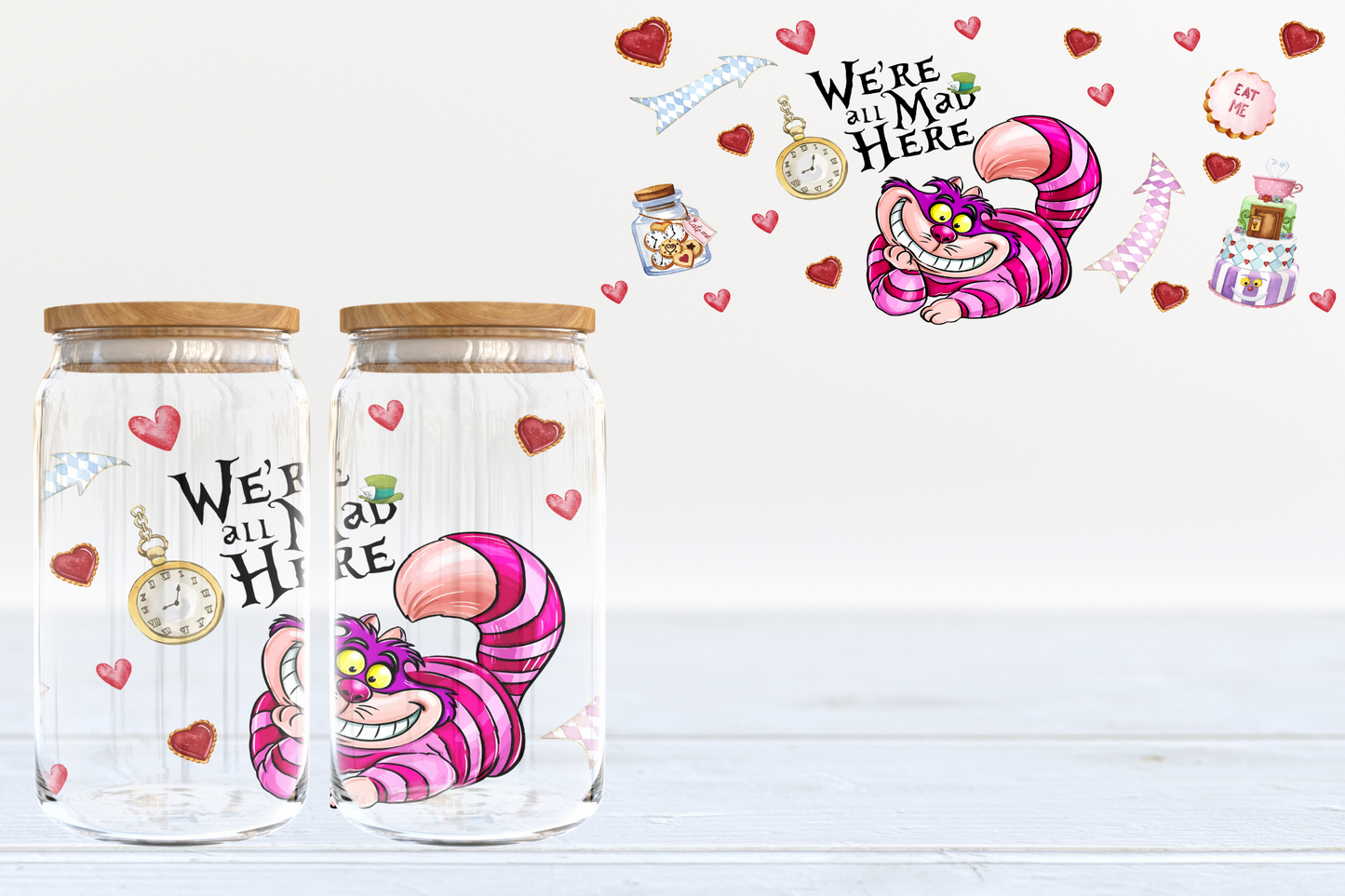 We're All Mad Here UV DTF 16oz Cup Wrap #30 - IN STOCK