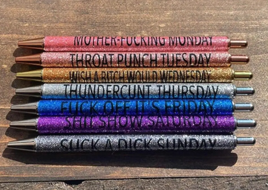 Vulgar Glitter Weekday Pens - Pack of 7