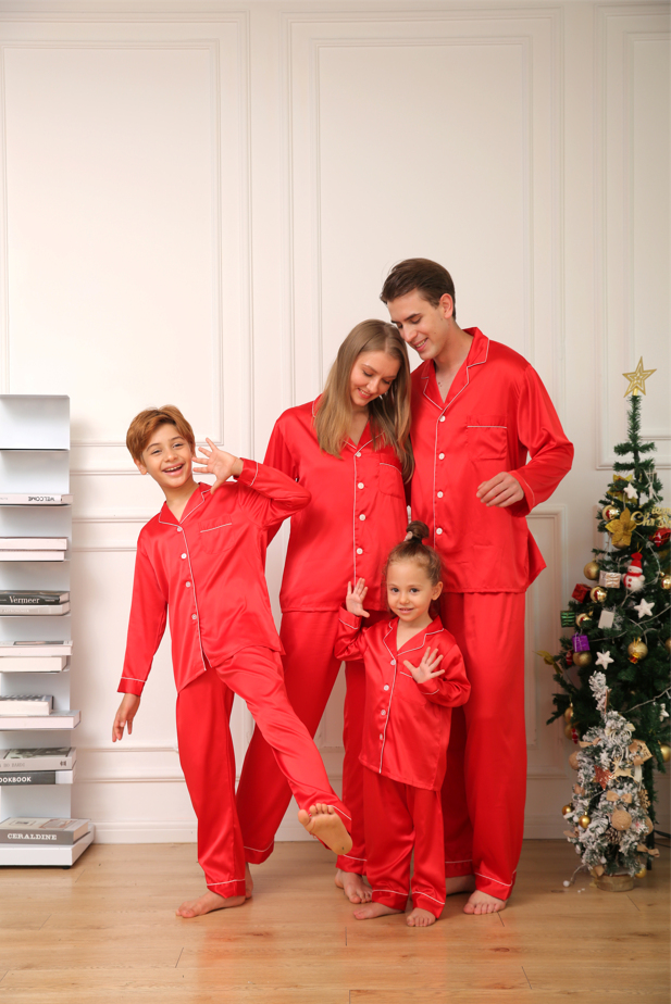 Satin Feel 100 Polyester Family PJ Sets Blanks Blanks Baby