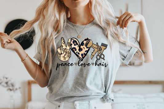 Peace Love Hair DTF Transfer - 394