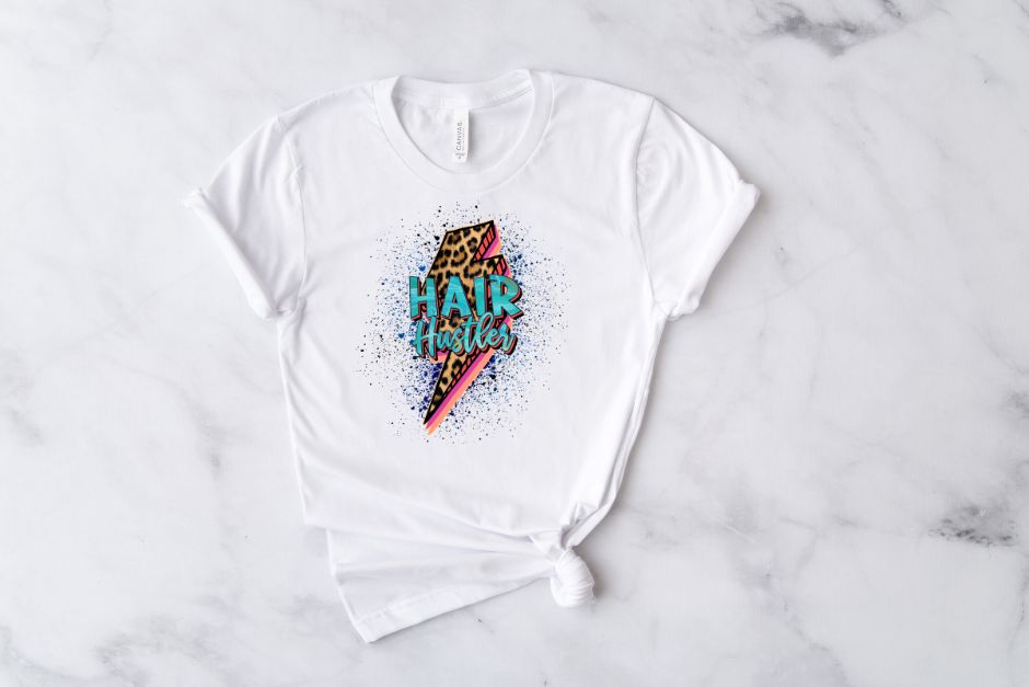 Hair Hustler Leopard Lightning DTF Transfer - 385