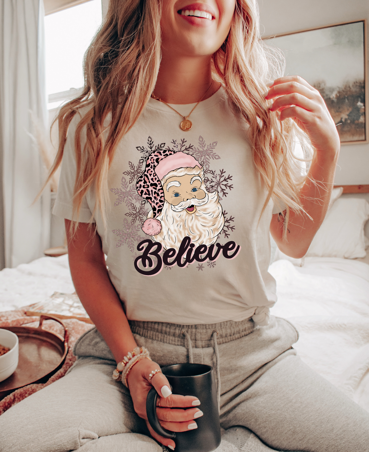 Believe Pink Santa DTF Transfer - 694