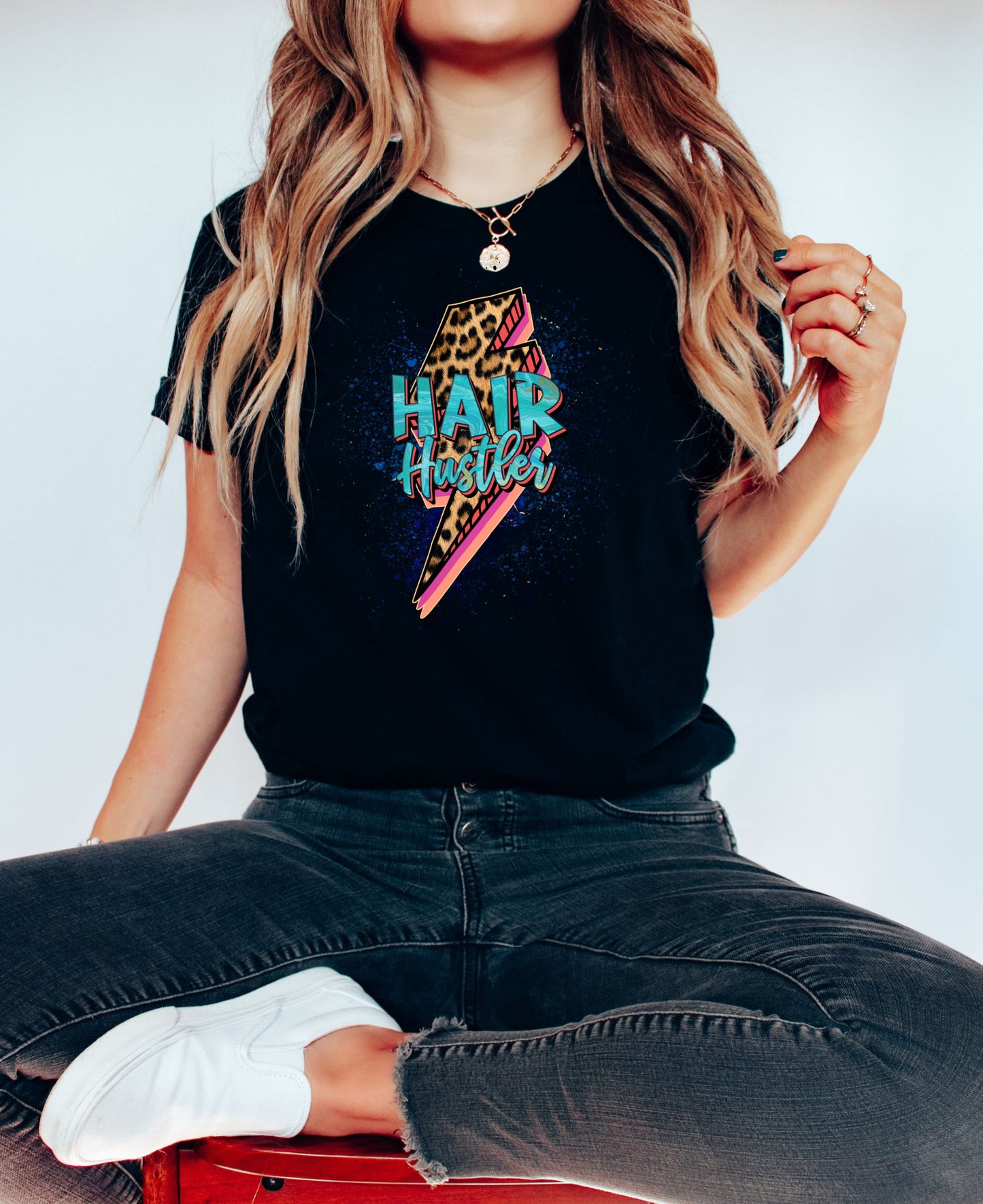 Hair Hustler Leopard Lightning DTF Transfer - 385