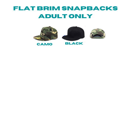 Snap Back Flat Brim Hat - Clearance