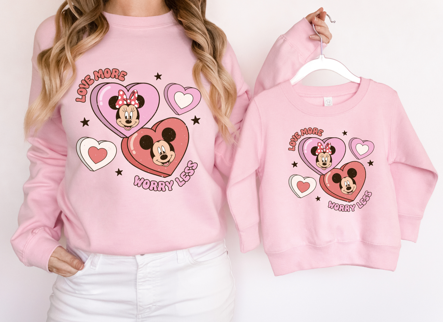 Love More Worry Less Candy Valentines DTF Transfer - 846