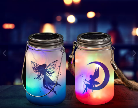 Solar LED Light Ombre Mason Jar Lantern for Sublimation