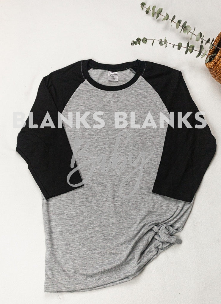 Raglan Digital Download - Mockup Grey/black