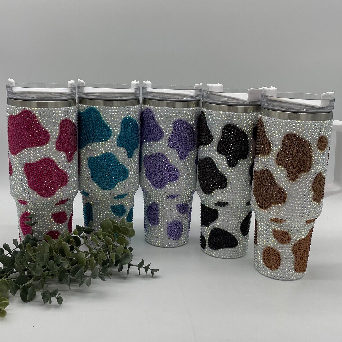 Rhinestone COW PRINT 40oz Tumbler